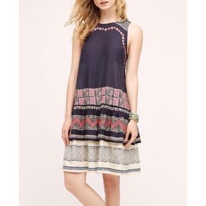 Anthro Norblack Norwhite Romana Embroidered Dress